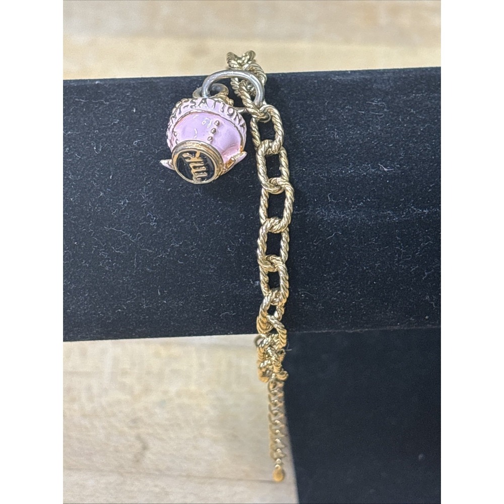Vintage Y2K Michael Kors Sensational Perfume Charm Gold Tone Link Bracelet